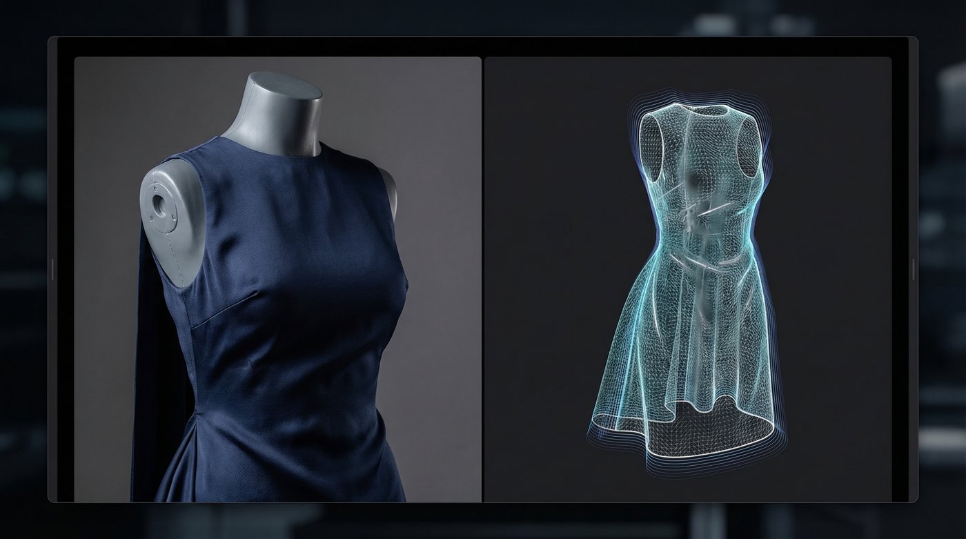 The AI ghost mannequin processing interface in action