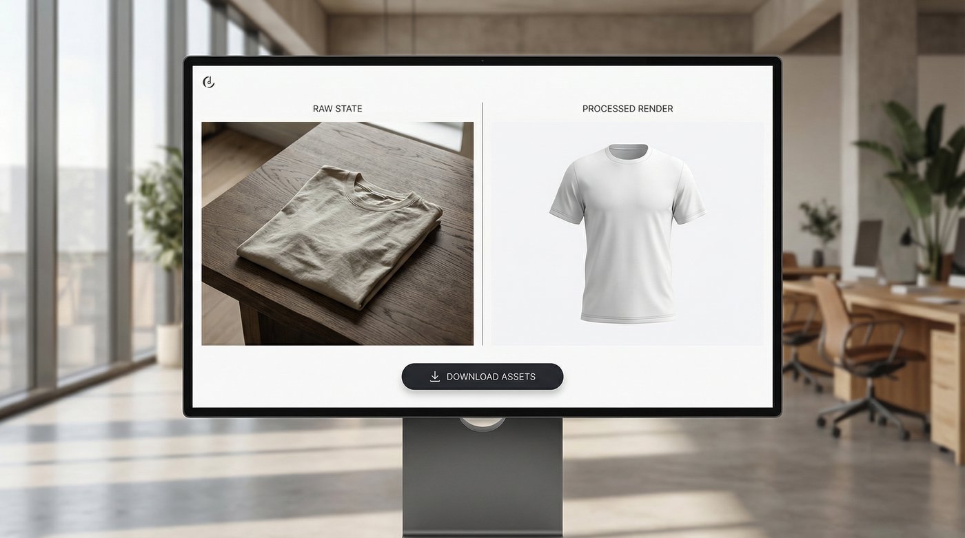 Photta dashboard converting flat lay to ghost mannequin