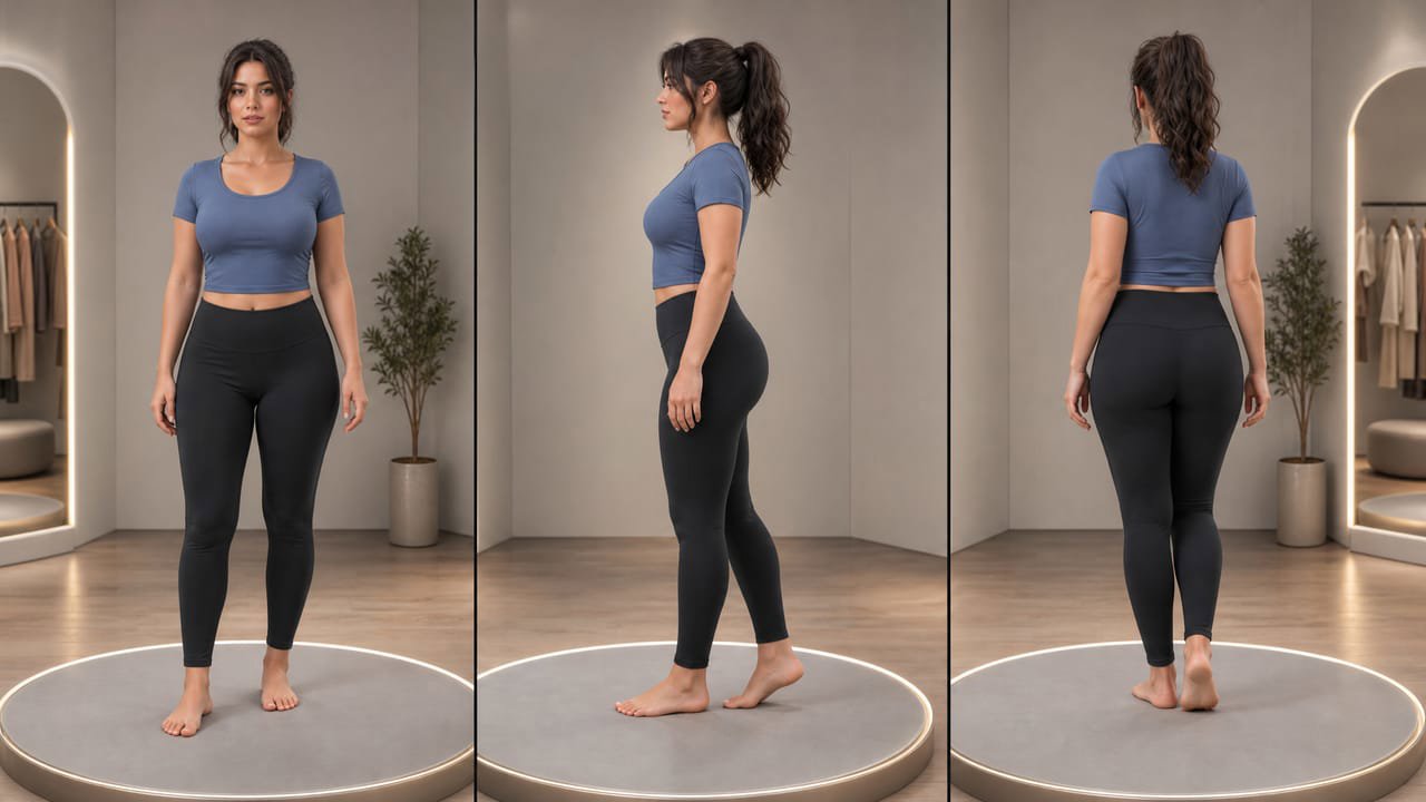 Ein 3D-Avatar mit einer Jacke auf der Zalando-Anprobe-Oberfläche